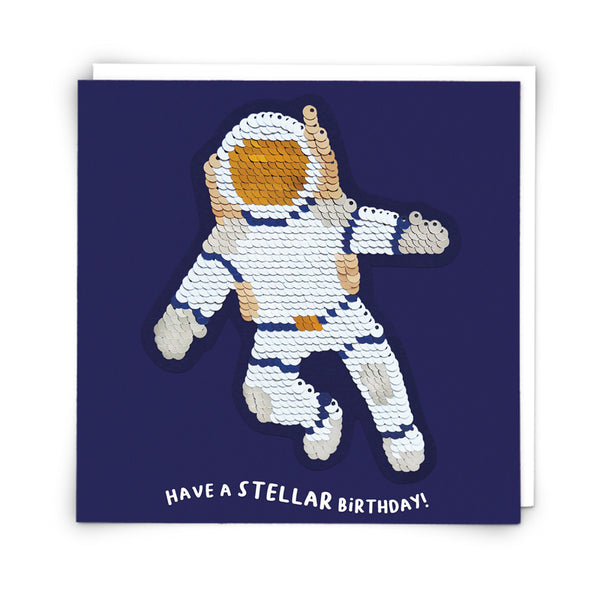 Spaceman sequin card