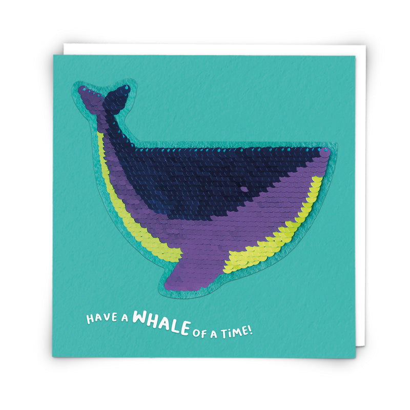 Whale sequin card