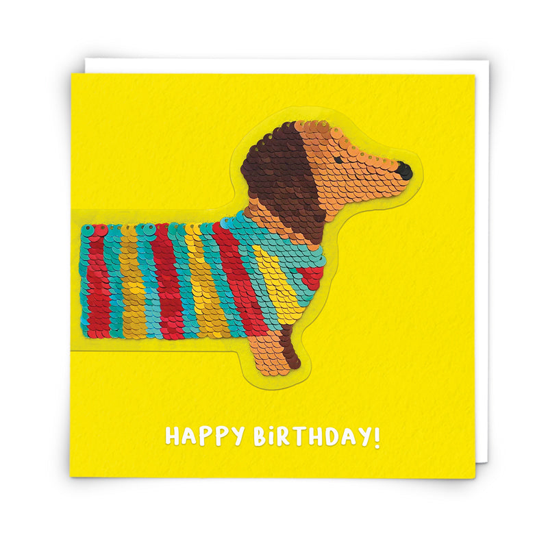 Sequin Dog sequin card