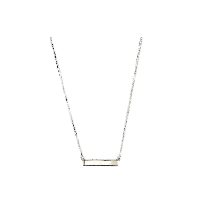 Lark Rectangle Necklace - Mother of pearl (Silver)