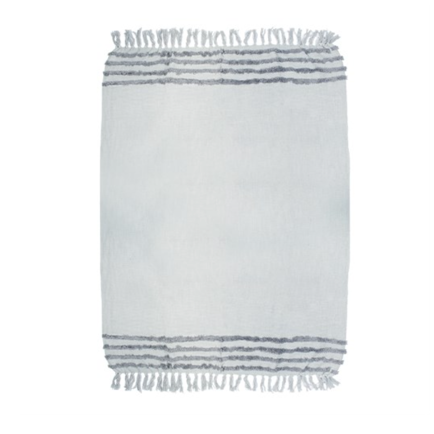 Tufted Grey Blanket Throw