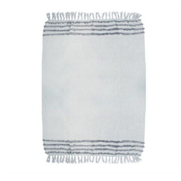 Tufted Grey Blanket Throw
