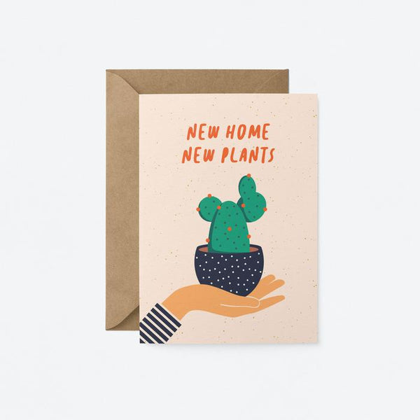 New Home Cactus Plant Card