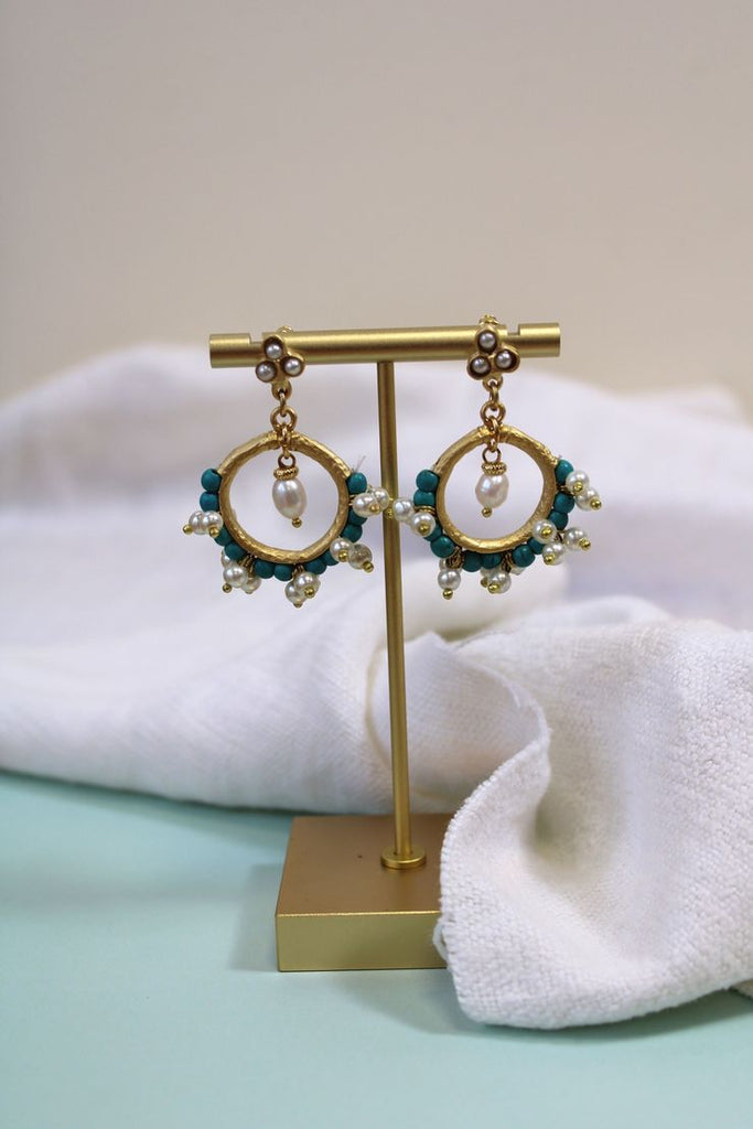 My Doris Pearl & Turquoise Earring