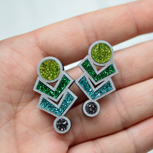Esoteric London GLITTER AMULET STUD EARRINGS
