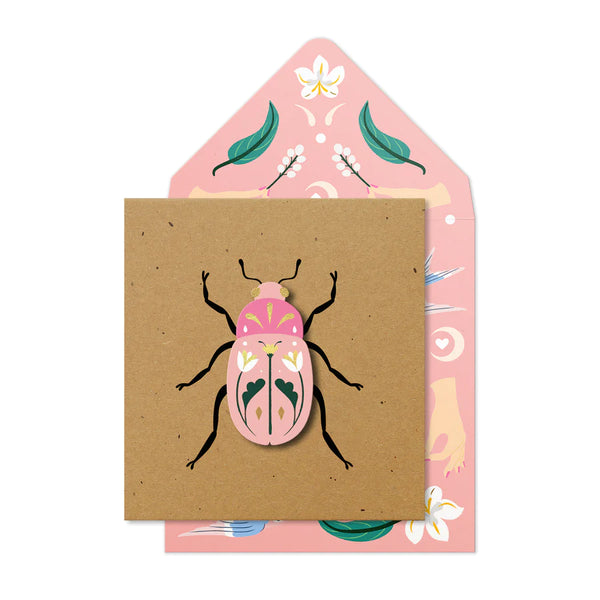 Pink Beetle Card