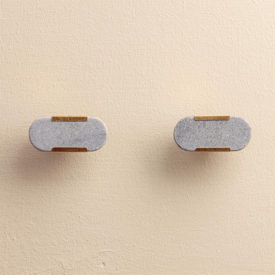 Ruhi Blue Stone Brass Drawer Knobs