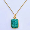 Lapis London Rectangle Pendant Necklace - Gold Plated