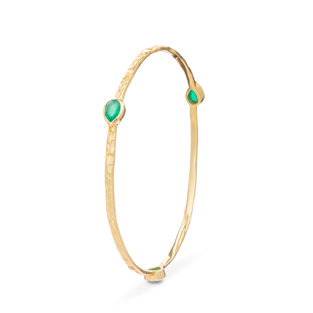 Azuni Simi Three Stone Stacking Gold bangle