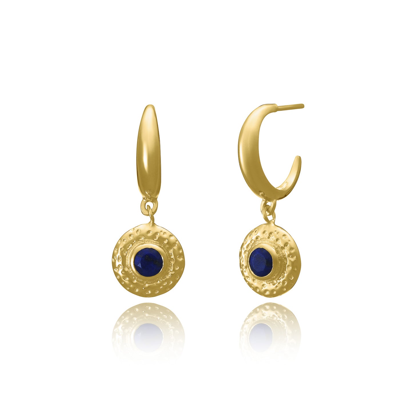 Azuni Luna Gemstone Hoop Earrings Gold