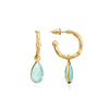 Azuni Marina Hoop Gemstone Earrings Gold