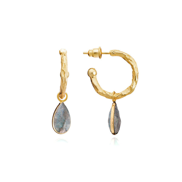 Azuni Marina Hoop Gemstone Earrings Gold