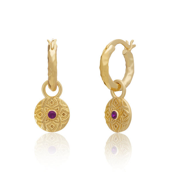 Azuni Pantheon Gold Hoop & Coin Earring