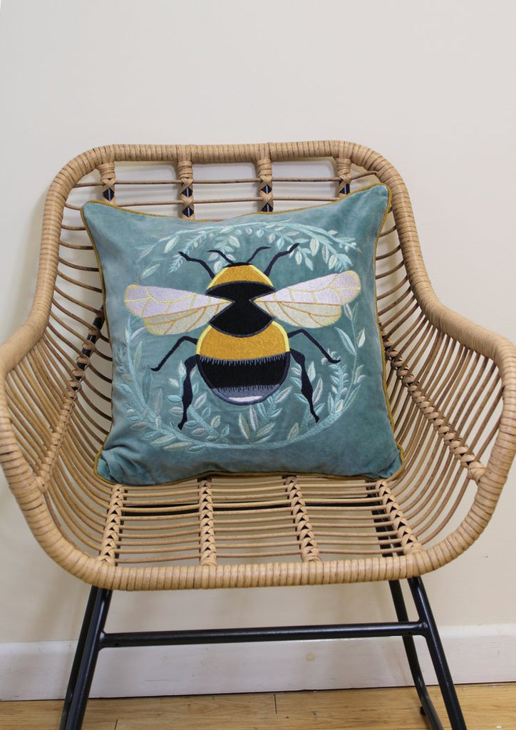 My Doris Mint Bumble Bee Cushion