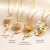 Lisa Angel Birth Flower Pendant Necklace in Gold