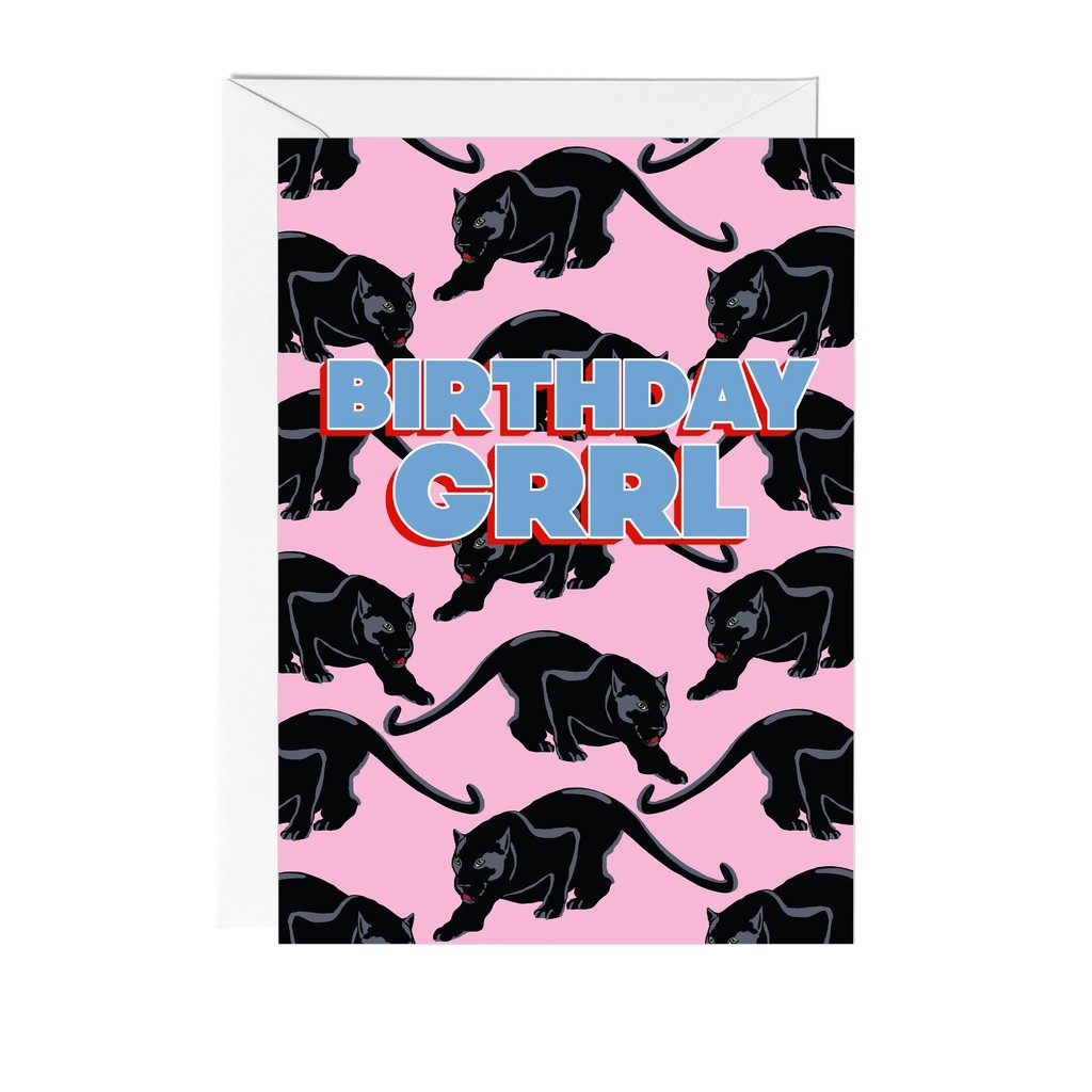 Birthday Grrl Panther Card