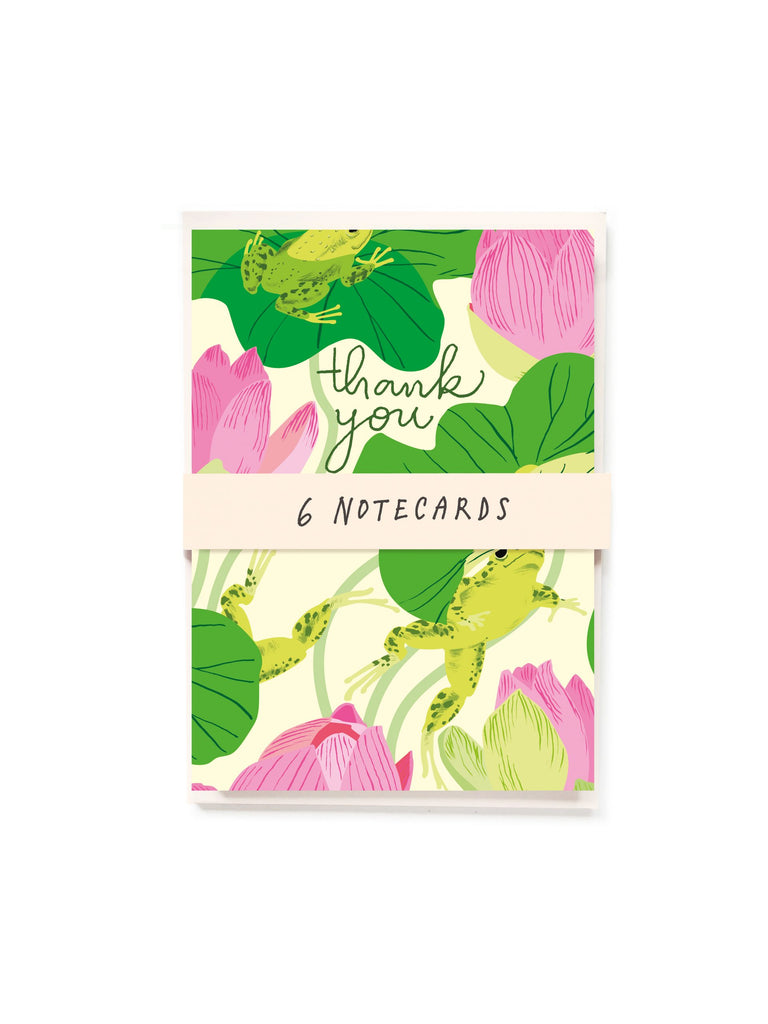 Frogs & Flowers Thank You Note Card Pack