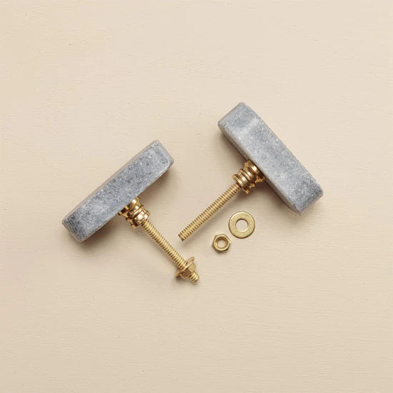 Veena Grey Stone Drawer Knobs