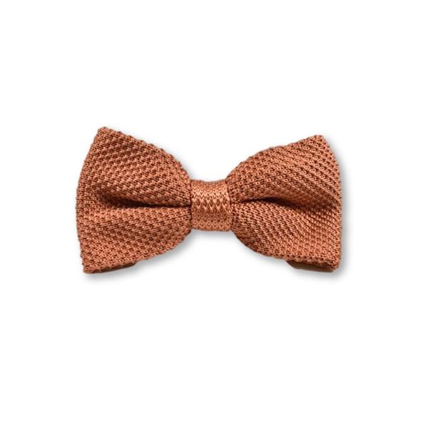 Broni&Bo Rustic Orange Knitted Bow Tie