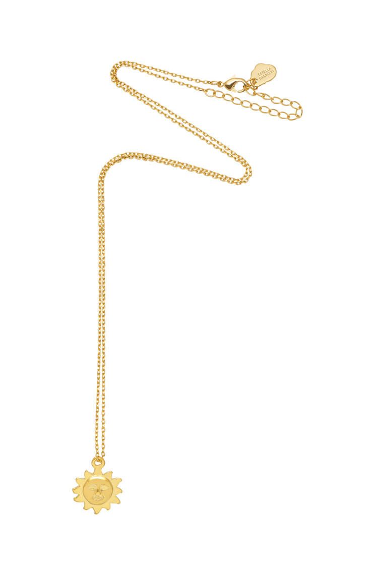 Estella Bartlett Sun Face Pendant Necklace Gold Plated