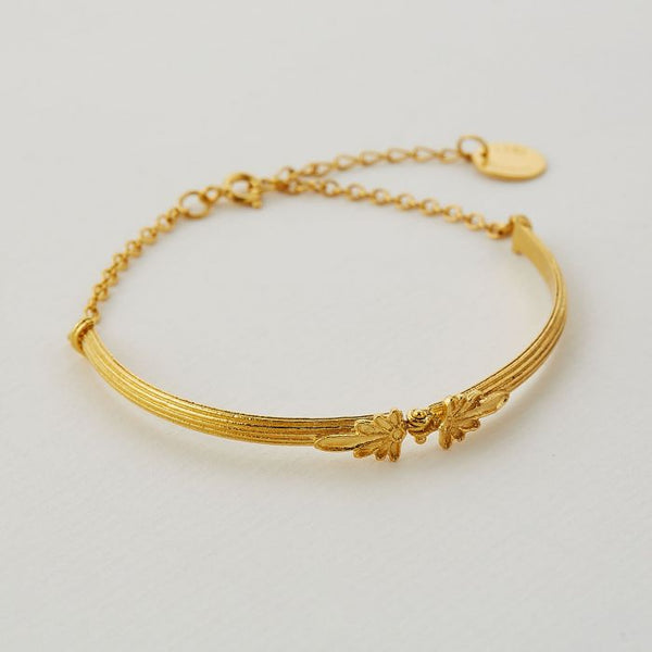 Alex Monroe Hinged Column Bracelet with Ornate Detailing gold