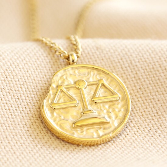 Gold libra sales pendant necklace