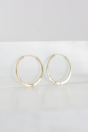 Fawn & Rose Small Gold Half Hammered Hoops