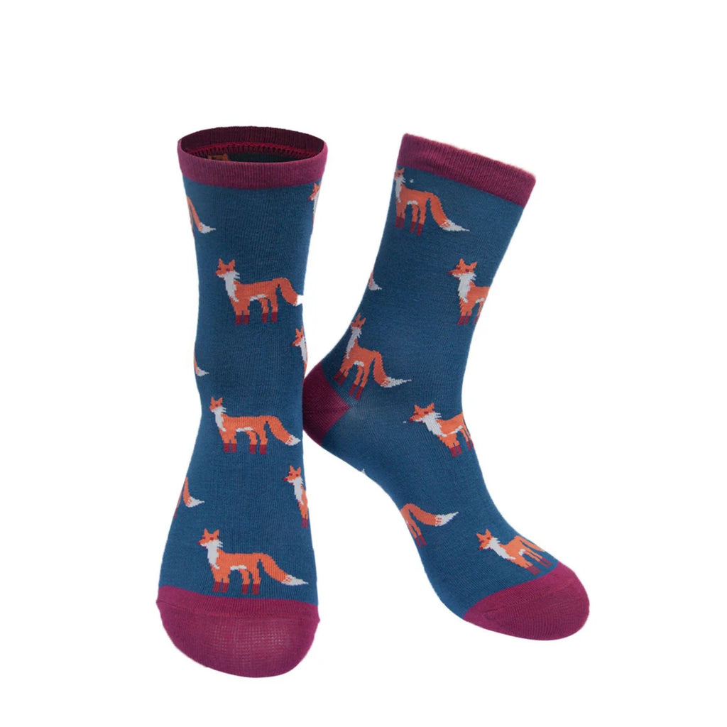 Women's Fox Print Bamboo Socks