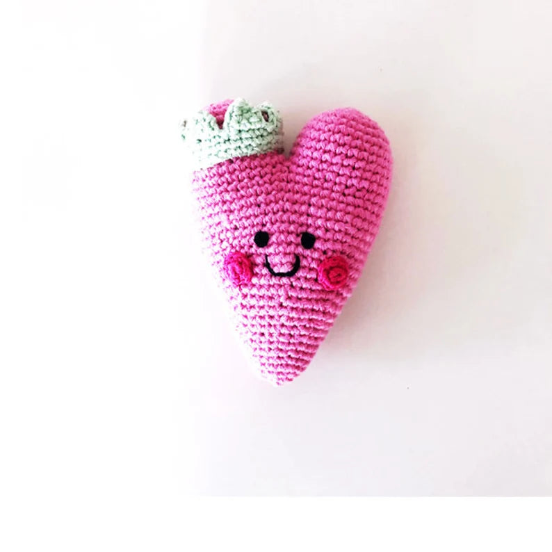 Pebble Knitted Heart Rattle