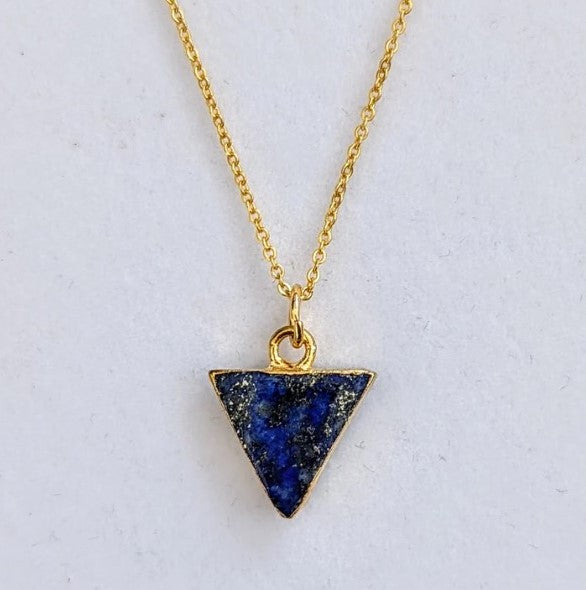 Lapis London Triangle Pendant Necklace - Gold Plated