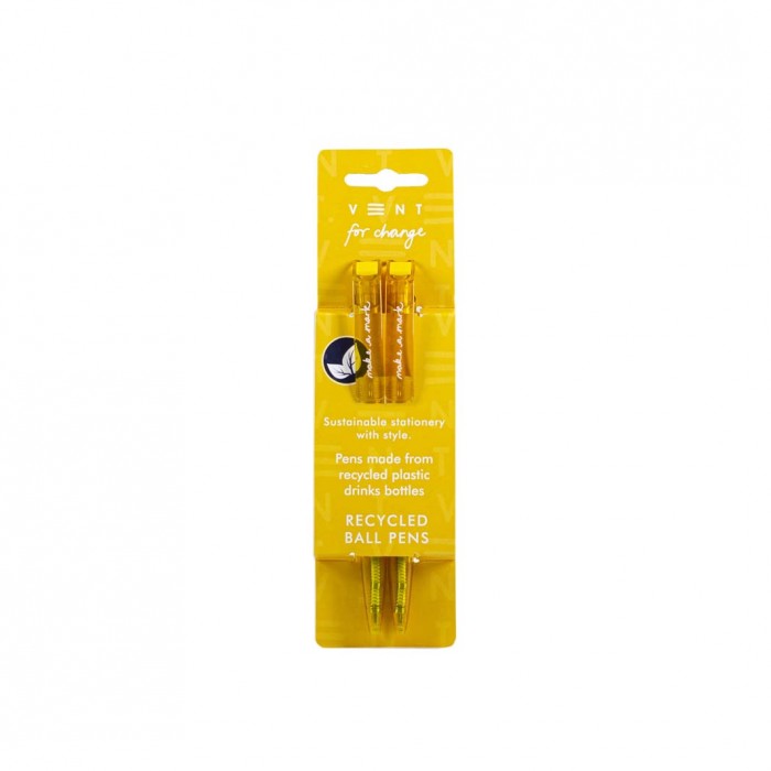 Recycled Drinks Bottle Pens, Make a Mark – Yellow