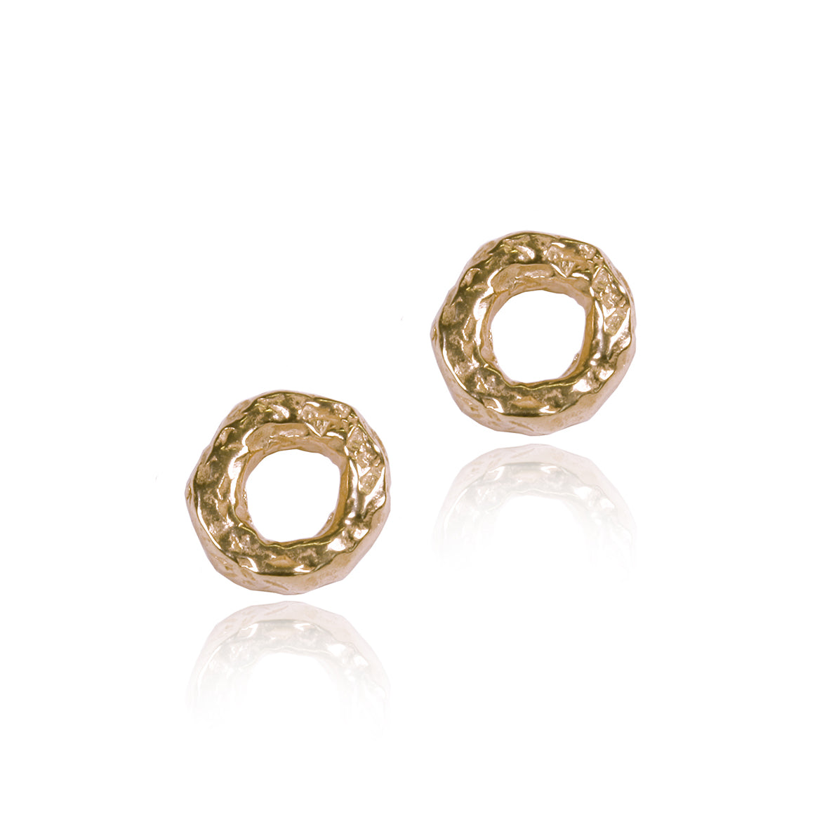 Gold Meteorite Textured Studs