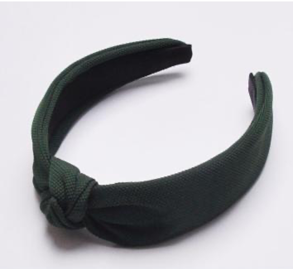 Knotted Cotton Headband Green