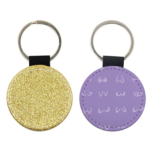 Purple Boob Keyring