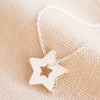 Lisa Angel Rainbow Crystal Edge Star Pendant Necklace in Silver