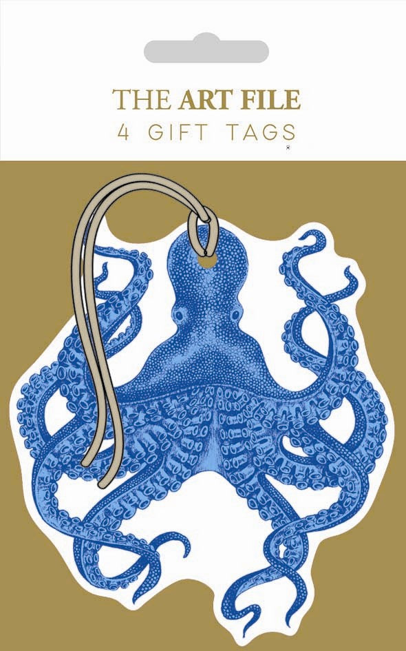 Octopus Foil Gift Tags - Set of 4