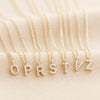 Lisa Angel Tiny Pearl Initial Charm Necklace in Gold