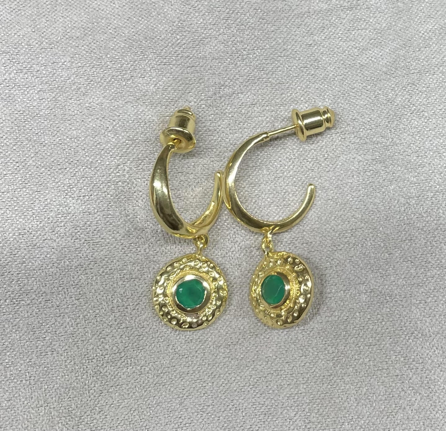 Azuni Luna Gemstone Hoop Earrings Gold